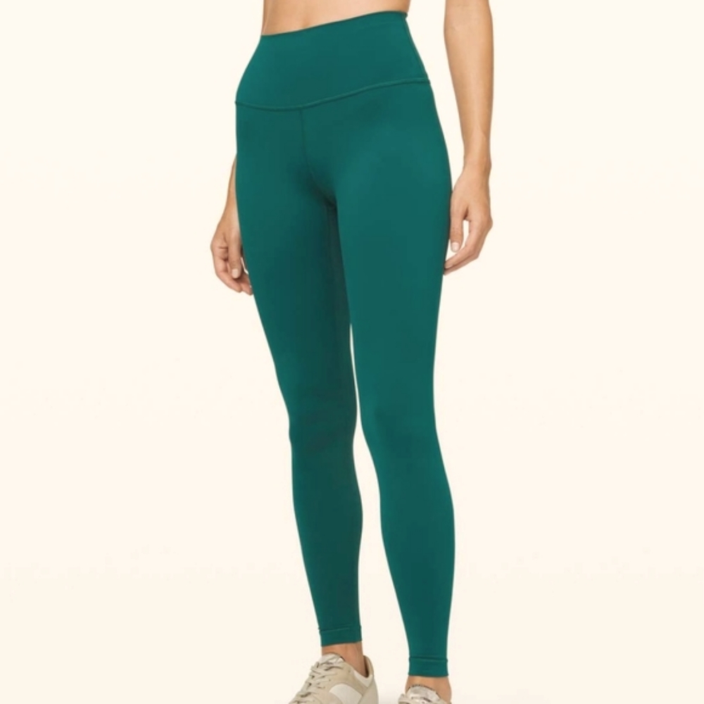 Lululemon Wunder Under Royal Emerald 28" Leggings Sz 10